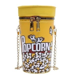 Popcorn Tub Crossbody 7” Purse Yellow